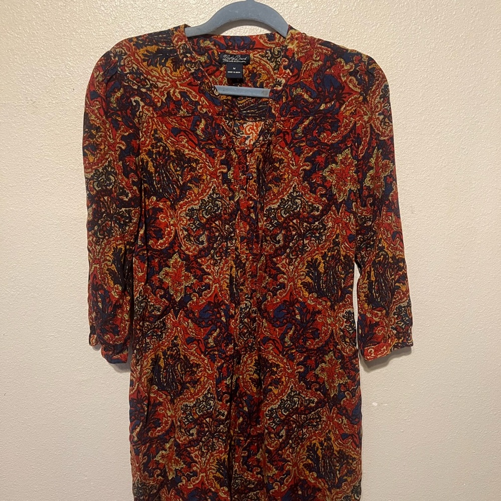 Lucky Brand Red and Blue Paisley Top - Picture 2 of 7